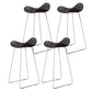 Glam Style Faux Leather Barstool Saddle Seat Bar Stool for Living Room