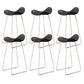 Glam Style Faux Leather Barstool Saddle Seat Bar Stool for Living Room