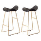 Glam Style Faux Leather Barstool Saddle Seat Bar Stool for Living Room