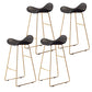 Glam Style Faux Leather Barstool Saddle Seat Bar Stool for Living Room
