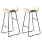 Glam Style Faux Leather Barstool Saddle Seat Bar Stool for Living Room