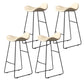 Glam Style Faux Leather Barstool Saddle Seat Bar Stool for Living Room