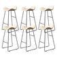 Glam Style Faux Leather Barstool Saddle Seat Bar Stool for Living Room
