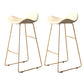 Glam Style Faux Leather Barstool Saddle Seat Bar Stool for Living Room