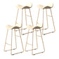 Glam Style Faux Leather Barstool Saddle Seat Bar Stool for Living Room