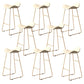 Glam Style Faux Leather Barstool Saddle Seat Bar Stool for Living Room
