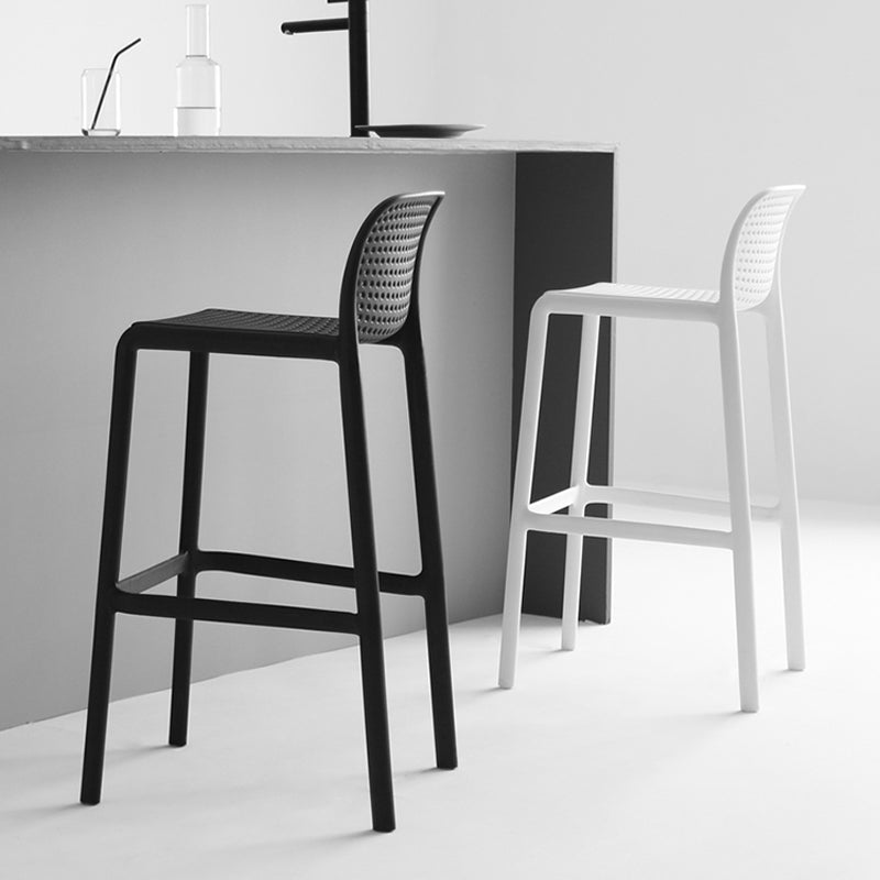 Industrial Plastic Low Back Bar Stool Armless Stackable Bar Stool Clearhalo 'Bar Furniture' 'Bar Stools' 'bar_stools' 'furn' 'furn_bar_stools' 'Furniture' 'Kitchen & Dining Furniture' 6394914