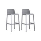 Industrial Plastic Low Back Bar Stool Armless Stackable Bar Stool Grey 2 Piece Set Clearhalo 'Bar Furniture' 'Bar Stools' 'bar_stools' 'furn' 'furn_bar_stools' 'Furniture' 'Kitchen & Dining Furniture' 6394915