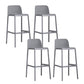 Industrial Plastic Low Back Bar Stool Armless Stackable Bar Stool Grey 4 Piece Set Clearhalo 'Bar Furniture' 'Bar Stools' 'bar_stools' 'furn' 'furn_bar_stools' 'Furniture' 'Kitchen & Dining Furniture' 6394916