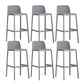 Industrial Plastic Low Back Bar Stool Armless Stackable Bar Stool Grey 6 Piece Set Clearhalo 'Bar Furniture' 'Bar Stools' 'bar_stools' 'furn' 'furn_bar_stools' 'Furniture' 'Kitchen & Dining Furniture' 6394919
