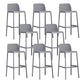 Industrial Plastic Low Back Bar Stool Armless Stackable Bar Stool Grey 8 Piece Set Clearhalo 'Bar Furniture' 'Bar Stools' 'bar_stools' 'furn' 'furn_bar_stools' 'Furniture' 'Kitchen & Dining Furniture' 6394921