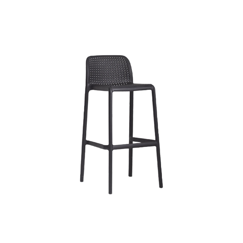 Industrial Plastic Low Back Bar Stool Armless Stackable Bar Stool Black 1 Piece Clearhalo 'Bar Furniture' 'Bar Stools' 'bar_stools' 'furn' 'furn_bar_stools' 'Furniture' 'Kitchen & Dining Furniture' 6394923