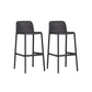 Industrial Plastic Low Back Bar Stool Armless Stackable Bar Stool Black 2 Piece Set Clearhalo 'Bar Furniture' 'Bar Stools' 'bar_stools' 'furn' 'furn_bar_stools' 'Furniture' 'Kitchen & Dining Furniture' 6394924