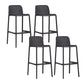 Industrial Plastic Low Back Bar Stool Armless Stackable Bar Stool Black 4 Piece Set Clearhalo 'Bar Furniture' 'Bar Stools' 'bar_stools' 'furn' 'furn_bar_stools' 'Furniture' 'Kitchen & Dining Furniture' 6394926