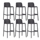 Industrial Plastic Low Back Bar Stool Armless Stackable Bar Stool Black 6 Piece Set Clearhalo 'Bar Furniture' 'Bar Stools' 'bar_stools' 'furn' 'furn_bar_stools' 'Furniture' 'Kitchen & Dining Furniture' 6394928