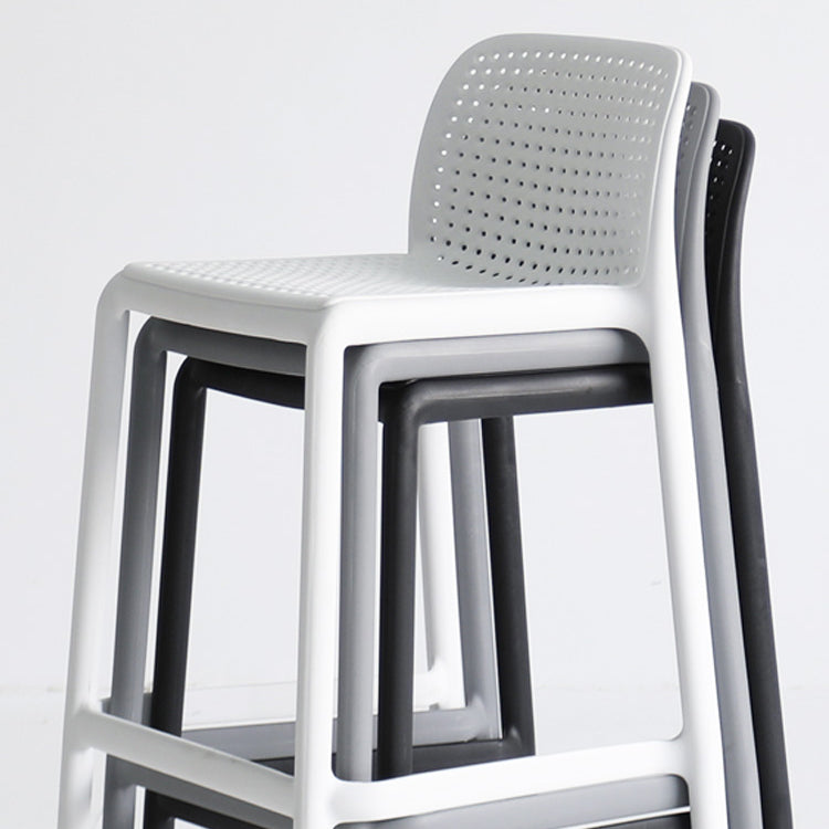 Industrial Plastic Low Back Bar Stool Armless Stackable Bar Stool Clearhalo 'Bar Furniture' 'Bar Stools' 'bar_stools' 'furn' 'furn_bar_stools' 'Furniture' 'Kitchen & Dining Furniture' 6394930