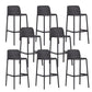 Industrial Plastic Low Back Bar Stool Armless Stackable Bar Stool Black 8 Piece Set Clearhalo 'Bar Furniture' 'Bar Stools' 'bar_stools' 'furn' 'furn_bar_stools' 'Furniture' 'Kitchen & Dining Furniture' 6394931