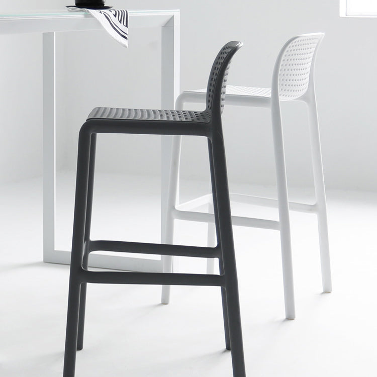 Industrial Plastic Low Back Bar Stool Armless Stackable Bar Stool Clearhalo 'Bar Furniture' 'Bar Stools' 'bar_stools' 'furn' 'furn_bar_stools' 'Furniture' 'Kitchen & Dining Furniture' 6394932