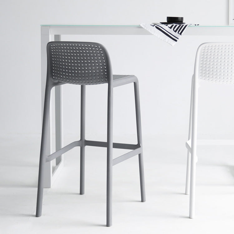 Industrial Plastic Low Back Bar Stool Armless Stackable Bar Stool Clearhalo 'Bar Furniture' 'Bar Stools' 'bar_stools' 'furn' 'furn_bar_stools' 'Furniture' 'Kitchen & Dining Furniture' 6394933