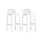 Industrial Plastic Low Back Bar Stool Armless Stackable Bar Stool White 2 Piece Set Clearhalo 'Bar Furniture' 'Bar Stools' 'bar_stools' 'furn' 'furn_bar_stools' 'Furniture' 'Kitchen & Dining Furniture' 6394934