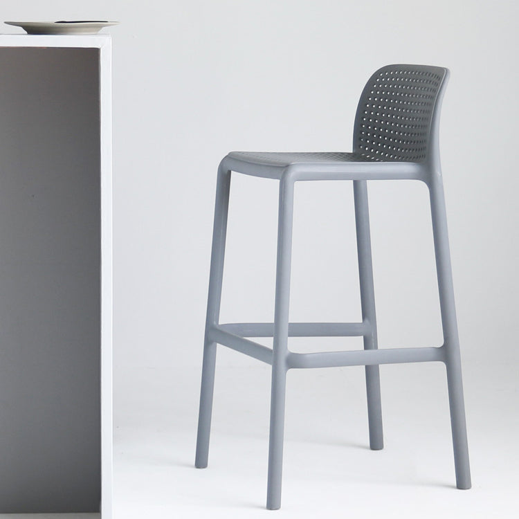 Industrial Plastic Low Back Bar Stool Armless Stackable Bar Stool Clearhalo 'Bar Furniture' 'Bar Stools' 'bar_stools' 'furn' 'furn_bar_stools' 'Furniture' 'Kitchen & Dining Furniture' 6394935