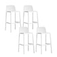 Industrial Plastic Low Back Bar Stool Armless Stackable Bar Stool White 4 Piece Set Clearhalo 'Bar Furniture' 'Bar Stools' 'bar_stools' 'furn' 'furn_bar_stools' 'Furniture' 'Kitchen & Dining Furniture' 6394936