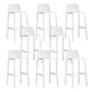 Industrial Plastic Low Back Bar Stool Armless Stackable Bar Stool White 8 Piece Set Clearhalo 'Bar Furniture' 'Bar Stools' 'bar_stools' 'furn' 'furn_bar_stools' 'Furniture' 'Kitchen & Dining Furniture' 6394939