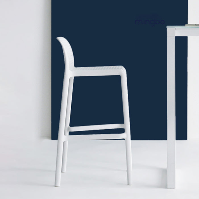 Industrial Plastic Low Back Bar Stool Armless Stackable Bar Stool Clearhalo 'Bar Furniture' 'Bar Stools' 'bar_stools' 'furn' 'furn_bar_stools' 'Furniture' 'Kitchen & Dining Furniture' 6394940