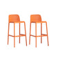 Industrial Plastic Low Back Bar Stool Armless Stackable Bar Stool Orange 2 Piece Set Clearhalo 'Bar Furniture' 'Bar Stools' 'bar_stools' 'furn' 'furn_bar_stools' 'Furniture' 'Kitchen & Dining Furniture' 6394941