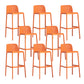 Industrial Plastic Low Back Bar Stool Armless Stackable Bar Stool Orange 8 Piece Set Clearhalo 'Bar Furniture' 'Bar Stools' 'bar_stools' 'furn' 'furn_bar_stools' 'Furniture' 'Kitchen & Dining Furniture' 6394944