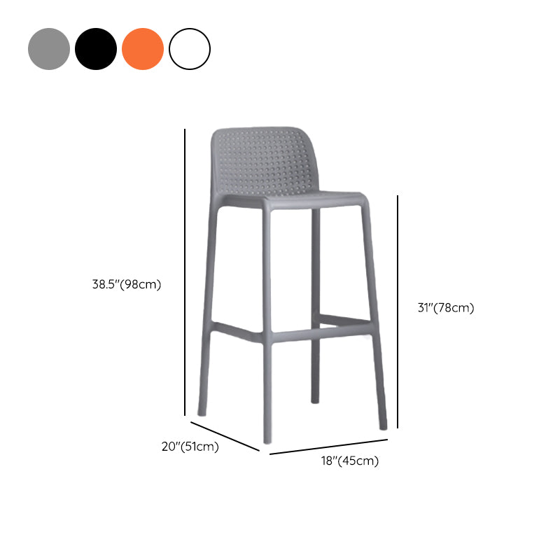 Industrial Plastic Low Back Bar Stool Armless Stackable Bar Stool Clearhalo 'Bar Furniture' 'Bar Stools' 'bar_stools' 'furn' 'furn_bar_stools' 'Furniture' 'Kitchen & Dining Furniture' 6394945