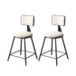 Contemporary Style Barstool Round Low Back Bar Stool with Black Frame White 2 Piece Set Short Stool(18"H) Clearhalo 'Bar Furniture' 'Bar Stools' 'bar_stools' 'furn' 'furn_bar_stools' 'Furniture' 'Kitchen & Dining Furniture' 6394947