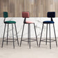 Contemporary Style Barstool Round Low Back Bar Stool with Black Frame Clearhalo 'Bar Furniture' 'Bar Stools' 'bar_stools' 'furn' 'furn_bar_stools' 'Furniture' 'Kitchen & Dining Furniture' 6394948
