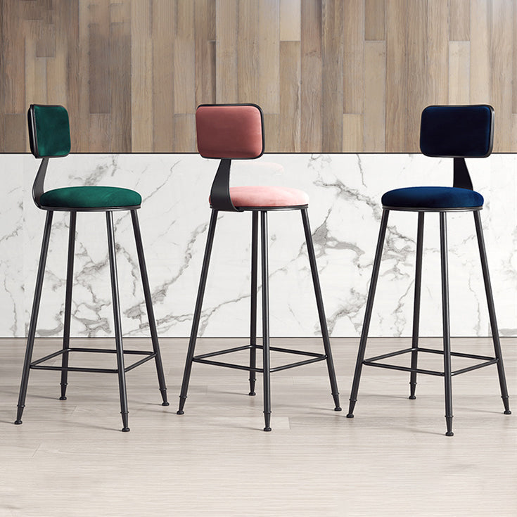 Contemporary Style Barstool Round Low Back Bar Stool with Black Frame Clearhalo 'Bar Furniture' 'Bar Stools' 'bar_stools' 'furn' 'furn_bar_stools' 'Furniture' 'Kitchen & Dining Furniture' 6394948