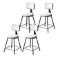 Contemporary Style Barstool Round Low Back Bar Stool with Black Frame White 4 Piece Set Short Stool(18"H) Clearhalo 'Bar Furniture' 'Bar Stools' 'bar_stools' 'furn' 'furn_bar_stools' 'Furniture' 'Kitchen & Dining Furniture' 6394949