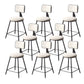 Contemporary Style Barstool Round Low Back Bar Stool with Black Frame White 8 Piece Set Short Stool(18"H) Clearhalo 'Bar Furniture' 'Bar Stools' 'bar_stools' 'furn' 'furn_bar_stools' 'Furniture' 'Kitchen & Dining Furniture' 6394953