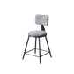 Contemporary Style Barstool Round Low Back Bar Stool with Black Frame Grey 1 Piece Short Stool(18"H) Clearhalo 'Bar Furniture' 'Bar Stools' 'bar_stools' 'furn' 'furn_bar_stools' 'Furniture' 'Kitchen & Dining Furniture' 6394954