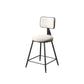 Contemporary Style Barstool Round Low Back Bar Stool with Black Frame White 1 Piece Short Stool(18"H) Clearhalo 'Bar Furniture' 'Bar Stools' 'bar_stools' 'furn' 'furn_bar_stools' 'Furniture' 'Kitchen & Dining Furniture' 6394955