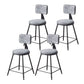 Contemporary Style Barstool Round Low Back Bar Stool with Black Frame Grey 4 Piece Set Short Stool(18"H) Clearhalo 'Bar Furniture' 'Bar Stools' 'bar_stools' 'furn' 'furn_bar_stools' 'Furniture' 'Kitchen & Dining Furniture' 6394958