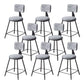 Contemporary Style Barstool Round Low Back Bar Stool with Black Frame Grey 8 Piece Set Short Stool(18"H) Clearhalo 'Bar Furniture' 'Bar Stools' 'bar_stools' 'furn' 'furn_bar_stools' 'Furniture' 'Kitchen & Dining Furniture' 6394961
