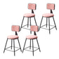 Contemporary Style Barstool Round Low Back Bar Stool with Black Frame Pink 4 Piece Set Short Stool(18"H) Clearhalo 'Bar Furniture' 'Bar Stools' 'bar_stools' 'furn' 'furn_bar_stools' 'Furniture' 'Kitchen & Dining Furniture' 6394964