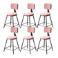 Contemporary Style Barstool Round Low Back Bar Stool with Black Frame Pink 6 Piece Set Short Stool(18"H) Clearhalo 'Bar Furniture' 'Bar Stools' 'bar_stools' 'furn' 'furn_bar_stools' 'Furniture' 'Kitchen & Dining Furniture' 6394965