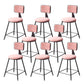 Contemporary Style Barstool Round Low Back Bar Stool with Black Frame Pink 8 Piece Set Short Stool(18"H) Clearhalo 'Bar Furniture' 'Bar Stools' 'bar_stools' 'furn' 'furn_bar_stools' 'Furniture' 'Kitchen & Dining Furniture' 6394966