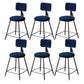 Contemporary Style Barstool Round Low Back Bar Stool with Black Frame Blue 6 Piece Set Short Stool(18"H) Clearhalo 'Bar Furniture' 'Bar Stools' 'bar_stools' 'furn' 'furn_bar_stools' 'Furniture' 'Kitchen & Dining Furniture' 6394970