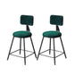 Contemporary Style Barstool Round Low Back Bar Stool with Black Frame Green 2 Piece Set Short Stool(18"H) Clearhalo 'Bar Furniture' 'Bar Stools' 'bar_stools' 'furn' 'furn_bar_stools' 'Furniture' 'Kitchen & Dining Furniture' 6394973