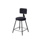 Contemporary Style Barstool Round Low Back Bar Stool with Black Frame Black 1 Piece Short Stool(18"H) Clearhalo 'Bar Furniture' 'Bar Stools' 'bar_stools' 'furn' 'furn_bar_stools' 'Furniture' 'Kitchen & Dining Furniture' 6394977