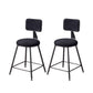 Contemporary Style Barstool Round Low Back Bar Stool with Black Frame Black 2 Piece Set Short Stool(18"H) Clearhalo 'Bar Furniture' 'Bar Stools' 'bar_stools' 'furn' 'furn_bar_stools' 'Furniture' 'Kitchen & Dining Furniture' 6394978