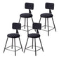 Contemporary Style Barstool Round Low Back Bar Stool with Black Frame Black 4 Piece Set Short Stool(18"H) Clearhalo 'Bar Furniture' 'Bar Stools' 'bar_stools' 'furn' 'furn_bar_stools' 'Furniture' 'Kitchen & Dining Furniture' 6394979