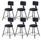 Contemporary Style Barstool Round Low Back Bar Stool with Black Frame Black 6 Piece Set Short Stool(18"H) Clearhalo 'Bar Furniture' 'Bar Stools' 'bar_stools' 'furn' 'furn_bar_stools' 'Furniture' 'Kitchen & Dining Furniture' 6394980