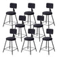 Contemporary Style Barstool Round Low Back Bar Stool with Black Frame Black 8 Piece Set Short Stool(18"H) Clearhalo 'Bar Furniture' 'Bar Stools' 'bar_stools' 'furn' 'furn_bar_stools' 'Furniture' 'Kitchen & Dining Furniture' 6394981